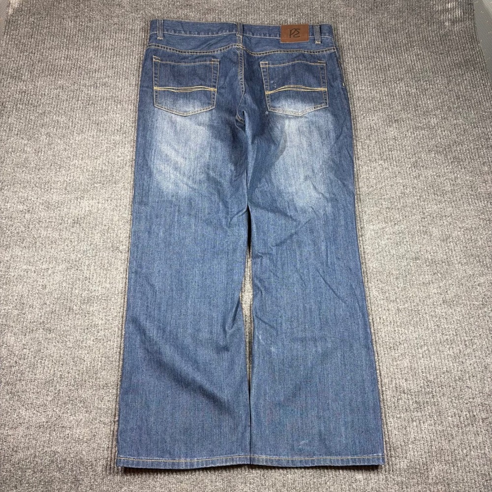 Vintage Perry Ellis Jeans Men's 36x30 Premium Denim Blue Y2K Skater Faded Wash
